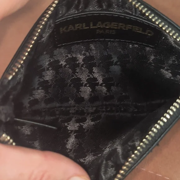 Karl Lagerfeld Paris Pebbled Leather Wristlet - Picture 3 of 4